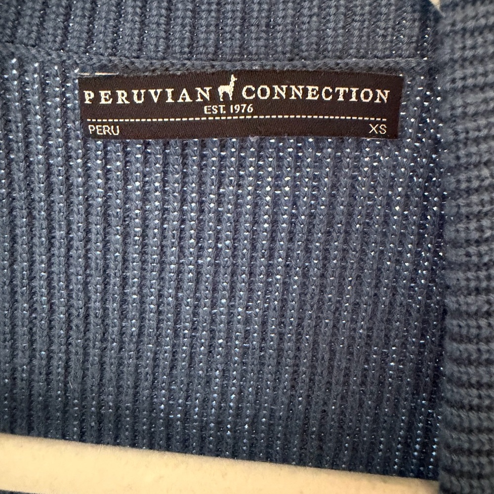 Peruvian Connection Yacht Club Cardigan 100% Cotton Women’s XS - Picture 5 of 11